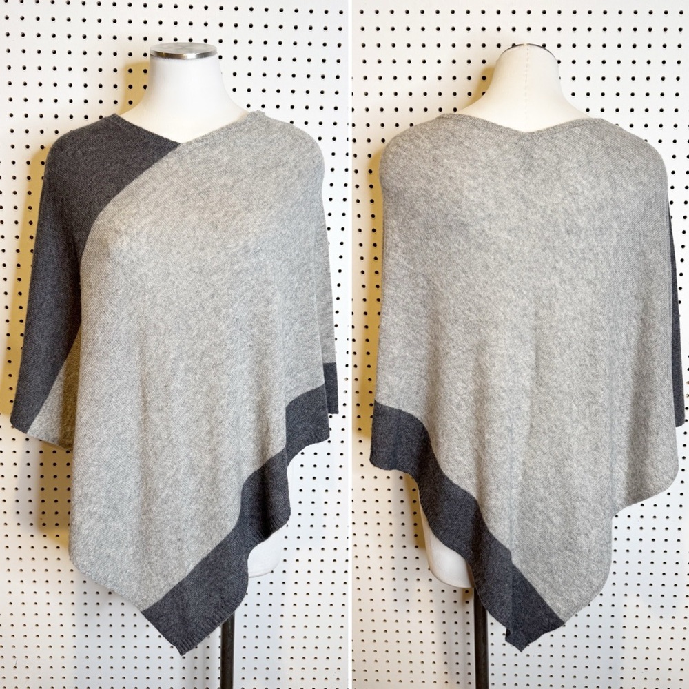 +Beryll | 100% Cashmere Colorblock Poncho, Triangle‎ Shape